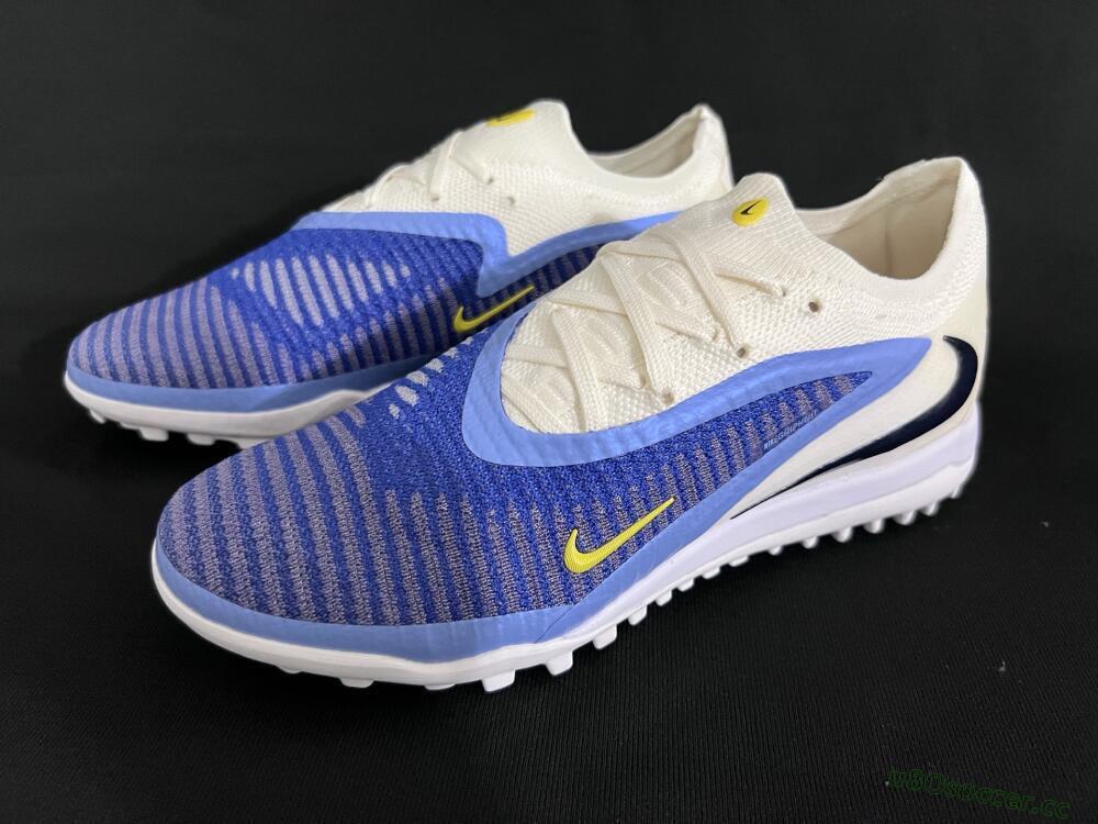 Men's Nike Phantom 6 Elite TF Artificial Turf Low-Tops Football Shoes - Blue/White/Jade