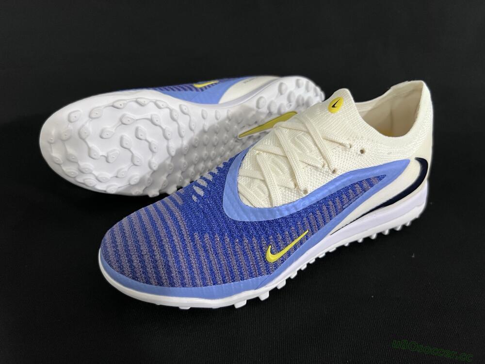 Men's Nike Phantom 6 Elite TF Artificial Turf Low-Tops Football Shoes - Blue/White/Jade
