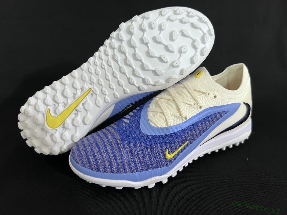 Men's Nike Phantom 6 Elite TF Artificial Turf Low-Tops Football Shoes - Blue/White/Jade