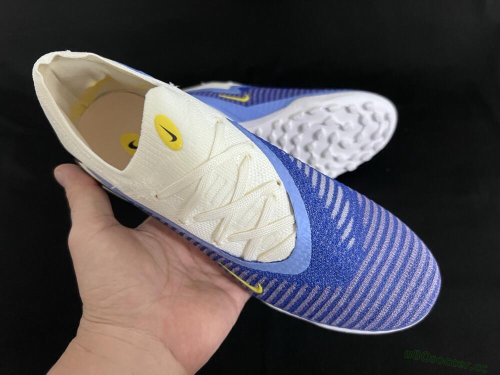 Men's Nike Phantom 6 Elite TF Artificial Turf Low-Tops Football Shoes - Blue/White/Jade