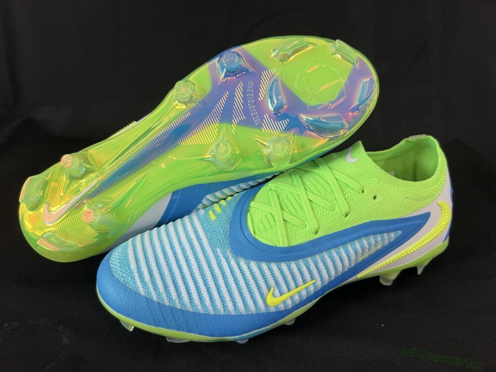 Unisex Nike Phantom 6 Low Elite FG Firm Ground Low-Tops Football Boots - Blue/Yellow/White