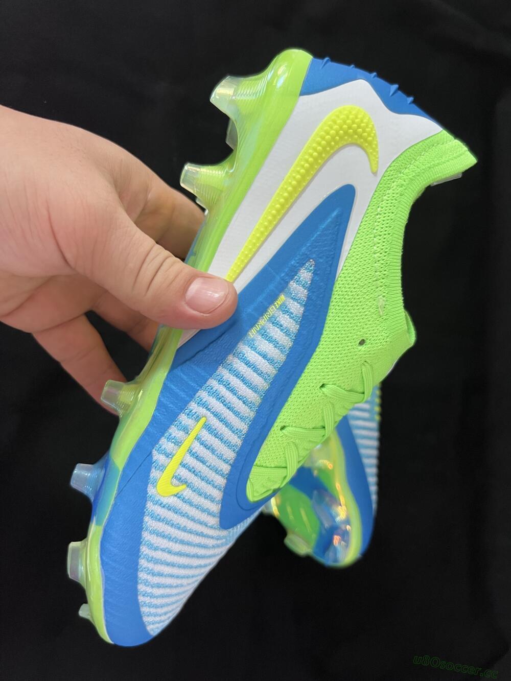 Unisex Nike Phantom 6 Low Elite FG Firm Ground Low-Tops Football Boots - Blue/Yellow/White
