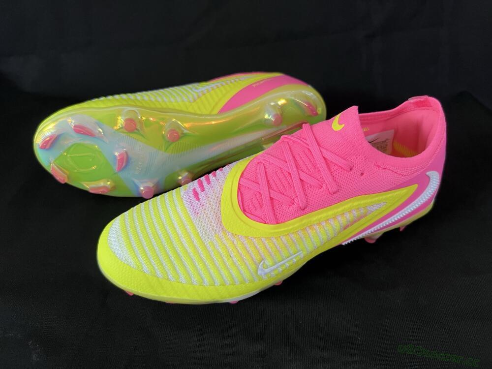 Unisex Nike Phantom 6 Low Elite FG Firm Ground Low-Tops Football Boots - Yellow/Pink/White