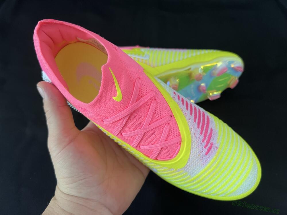 Unisex Nike Phantom 6 Low Elite FG Firm Ground Low-Tops Football Boots - Yellow/Pink/White