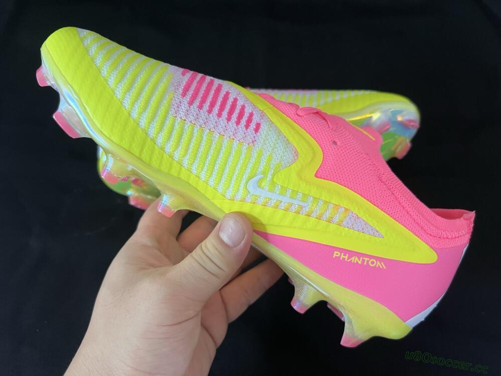 Unisex Nike Phantom 6 Low Elite FG Firm Ground Low-Tops Football Boots - Yellow/Pink/White