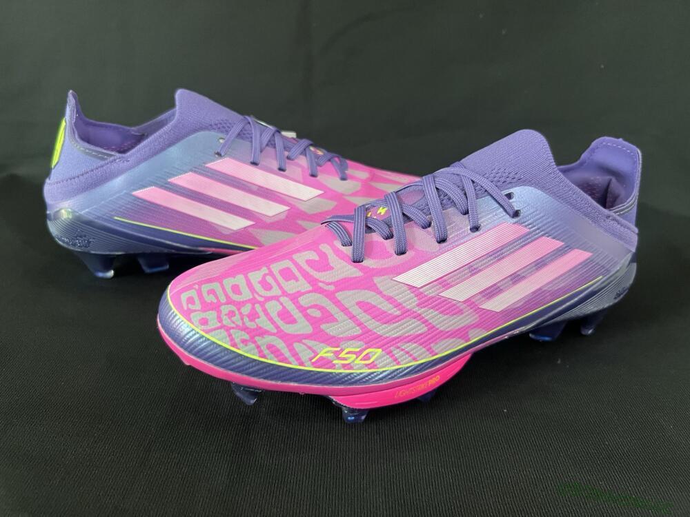 Unisex Adidas F50+ Elite Lightstrike Pro FG Firm Ground Low-Tops Football Boots - Pink/Purple/Yellow