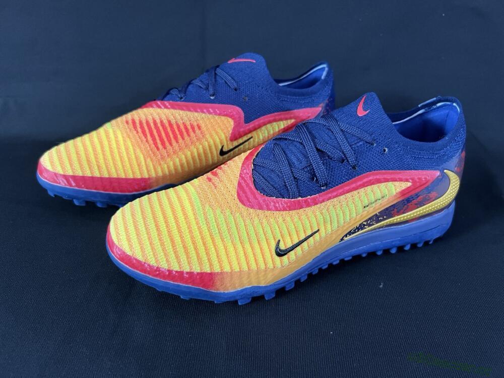 Men's Nike Phantom 6 Elite TF Artificial Turf Low-Tops Football Shoes - Yellow/Red/Blue