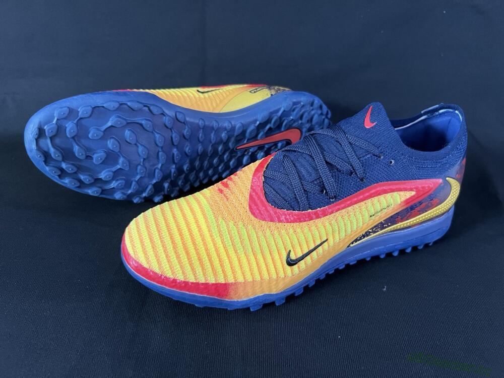 Men's Nike Phantom 6 Elite TF Artificial Turf Low-Tops Football Shoes - Yellow/Red/Blue