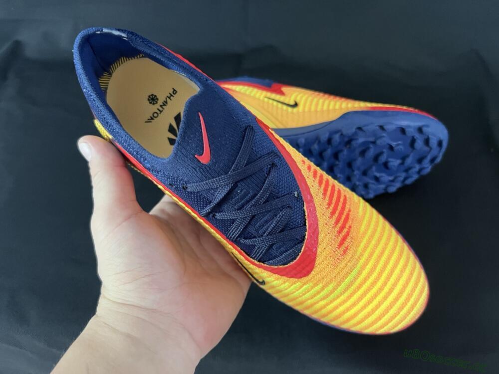 Men's Nike Phantom 6 Elite TF Artificial Turf Low-Tops Football Shoes - Yellow/Red/Blue