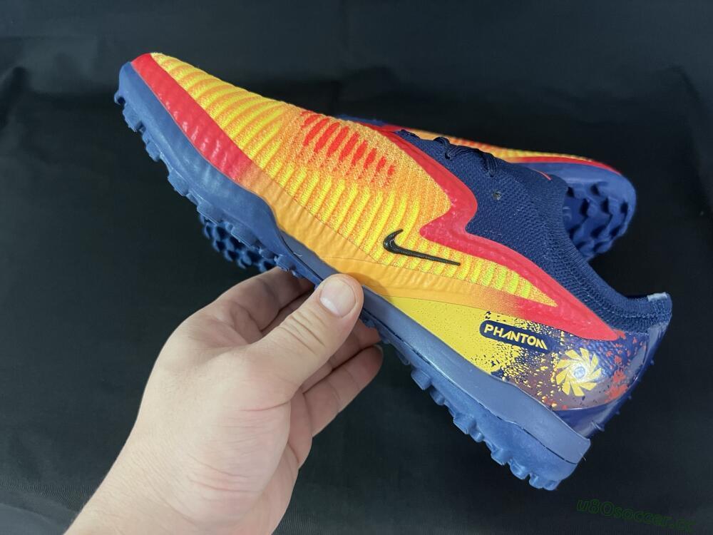 Men's Nike Phantom 6 Elite TF Artificial Turf Low-Tops Football Shoes - Yellow/Red/Blue