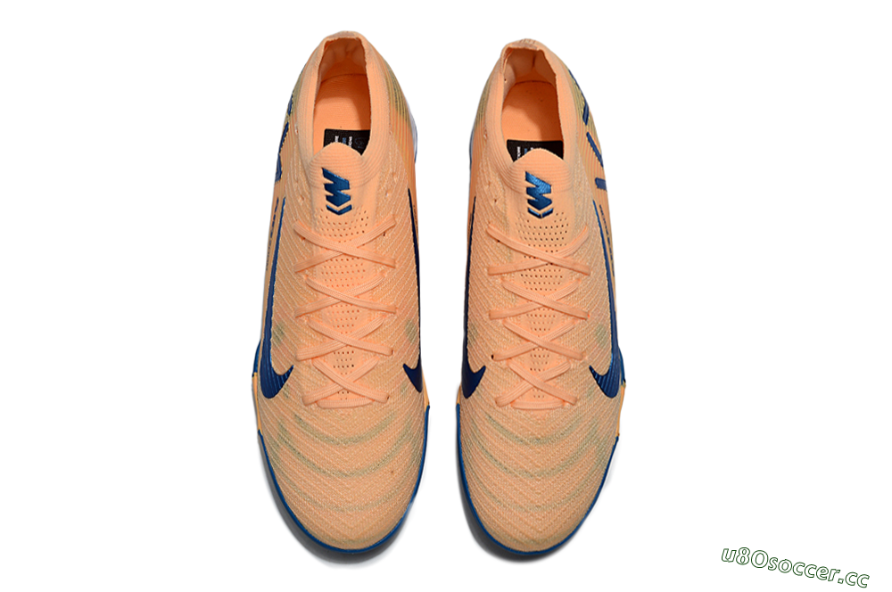 Unisex KM x Nike Air Zoom Mercurial Vapor 16 Elite TF Artificial Turf Low-Tops Football Shoes - Orange/Ocean Blue/Sandy Peach 4