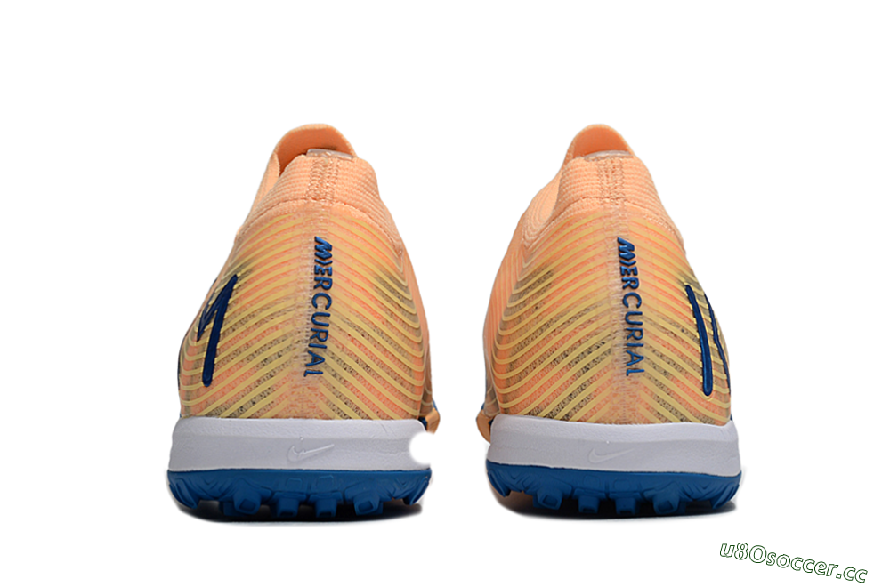 Unisex KM x Nike Air Zoom Mercurial Vapor 16 Elite TF Artificial Turf Low-Tops Football Shoes - Orange/Ocean Blue/Sandy Peach 5