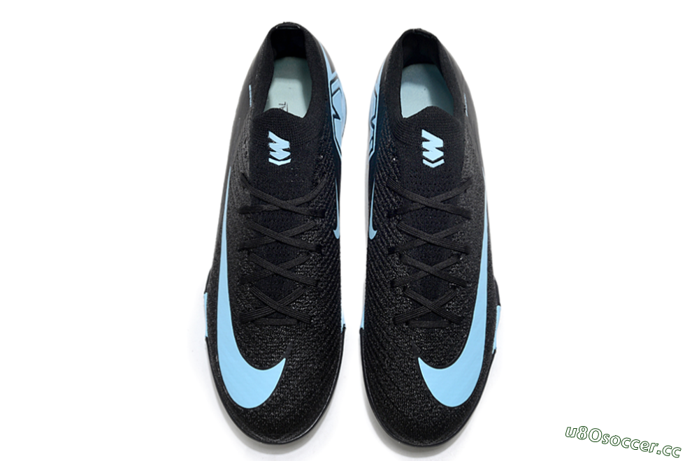 Unisex Nike Air Zoom Mercurial Vapor 16 Elite TF Artificial Turf Low-Tops Football Shoes - Black/Ice Blue/Dusk Black 4