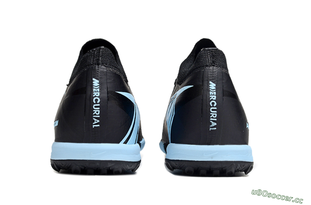 Unisex Nike Air Zoom Mercurial Vapor 16 Elite TF Artificial Turf Low-Tops Football Shoes - Black/Ice Blue/Dusk Black 5