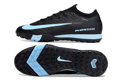 Unisex Nike Air Zoom Mercurial Vapor 16 Elite TF Artificial Turf Low-Tops Football Shoes - Black/Ice Blue/Dusk Black