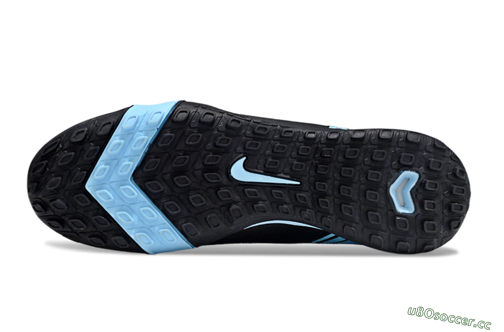 Unisex Nike Air Zoom Mercurial Vapor 16 Elite TF Artificial Turf Low-Tops Football Shoes - Black/Ice Blue/Dusk Black 6