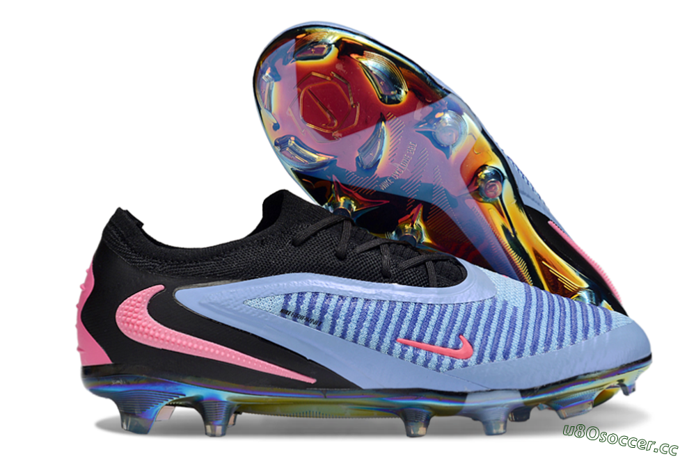 Unisex Nike Phantom 6 Low Elite FG Firm Ground Low-Tops Football Boots - Blue/Vibrant Blue/Hot Pink 2