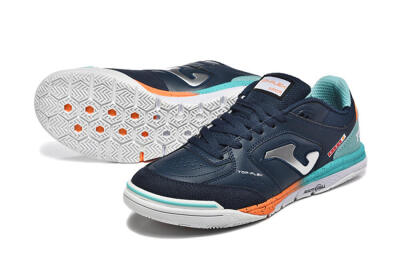 Men's Joma Top Flex IC Indoor & Futsal Low-Tops Football Shoes - Navy/Coral Blue/Orange Splash