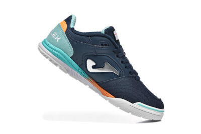 Men's Joma Top Flex IC Indoor & Futsal Low-Tops Football Shoes - Navy/Coral Blue/Orange Splash