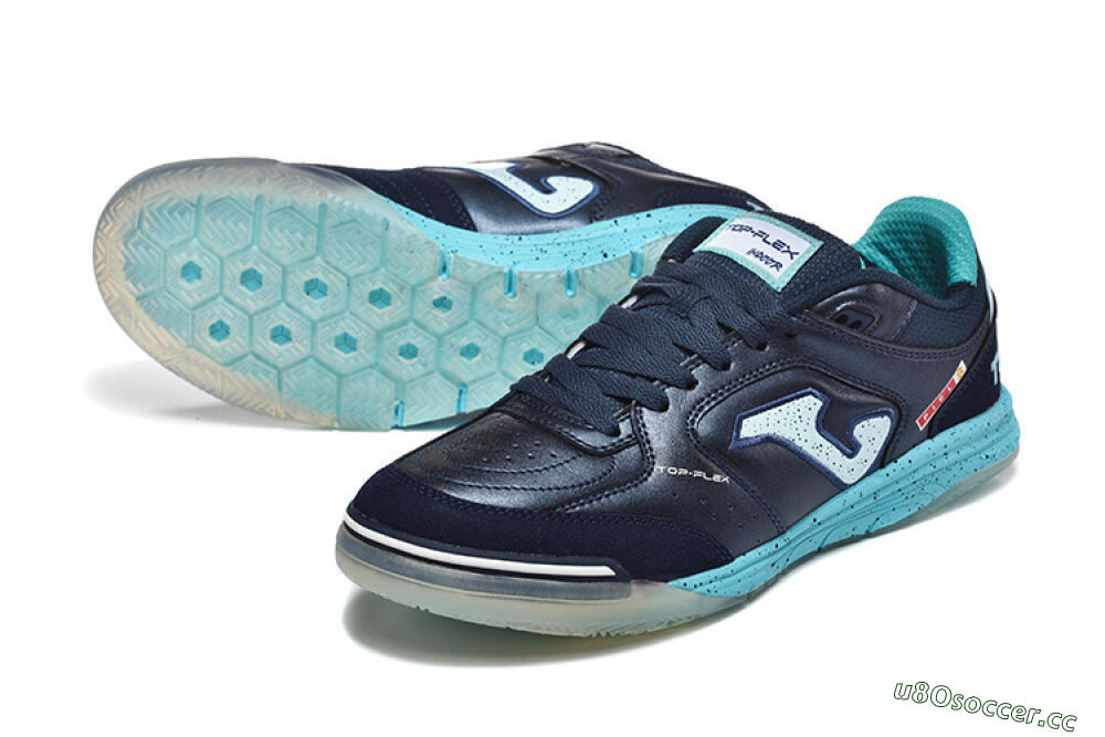 Men's Joma Top Flex IC Indoor & Futsal Low-Tops Football Shoes - Navy/Aqua Mist/Deep Ocean 3