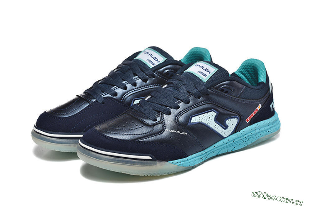 Men's Joma Top Flex IC Indoor & Futsal Low-Tops Football Shoes - Navy/Aqua Mist/Deep Ocean 5