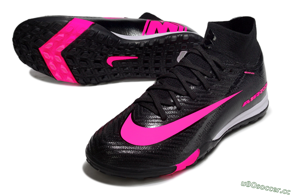 Unisex Nike Air Zoom Mercurial Superfly 10 Elite TF Artificial Turf Low-Tops Football Shoes - Black/Neon Pink/Charcoal Grey 3