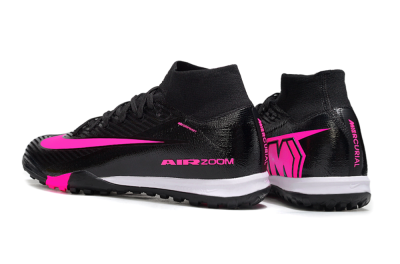 Unisex Nike Air Zoom Mercurial Superfly 10 Elite TF Artificial Turf Low-Tops Football Shoes - Black/Neon Pink/Charcoal Grey