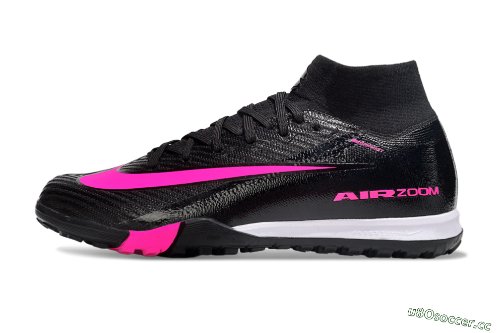 Unisex Nike Air Zoom Mercurial Superfly 10 Elite TF Artificial Turf Low-Tops Football Shoes - Black/Neon Pink/Charcoal Grey 0