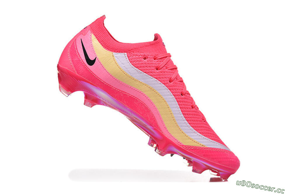 Men's Nike Air Zoom Mercurial Vapor 16 Elite FG Firm Ground Low-Tops Football Boots - Pink/Sunset Orange/Neon Yellow 7