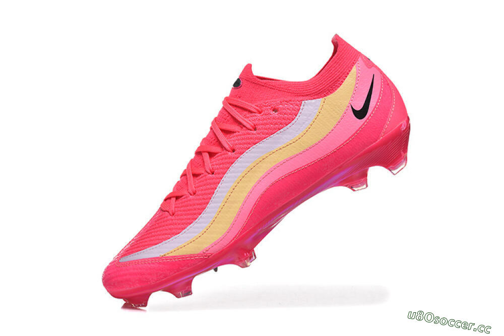 Men's Nike Air Zoom Mercurial Vapor 16 Elite FG Firm Ground Low-Tops Football Boots - Pink/Sunset Orange/Neon Yellow 8
