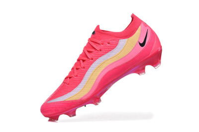 Men's Nike Air Zoom Mercurial Vapor 16 Elite FG Firm Ground Low-Tops Football Boots - Pink/Sunset Orange/Neon Yellow