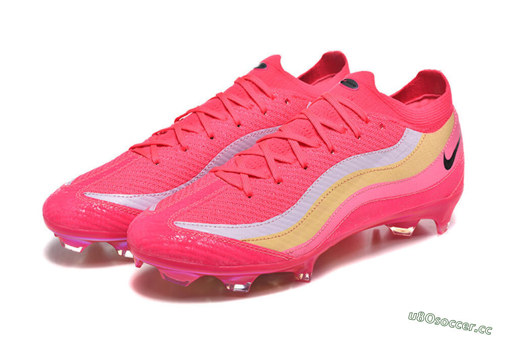 Men's Nike Air Zoom Mercurial Vapor 16 Elite FG Firm Ground Low-Tops Football Boots - Pink/Sunset Orange/Neon Yellow 5