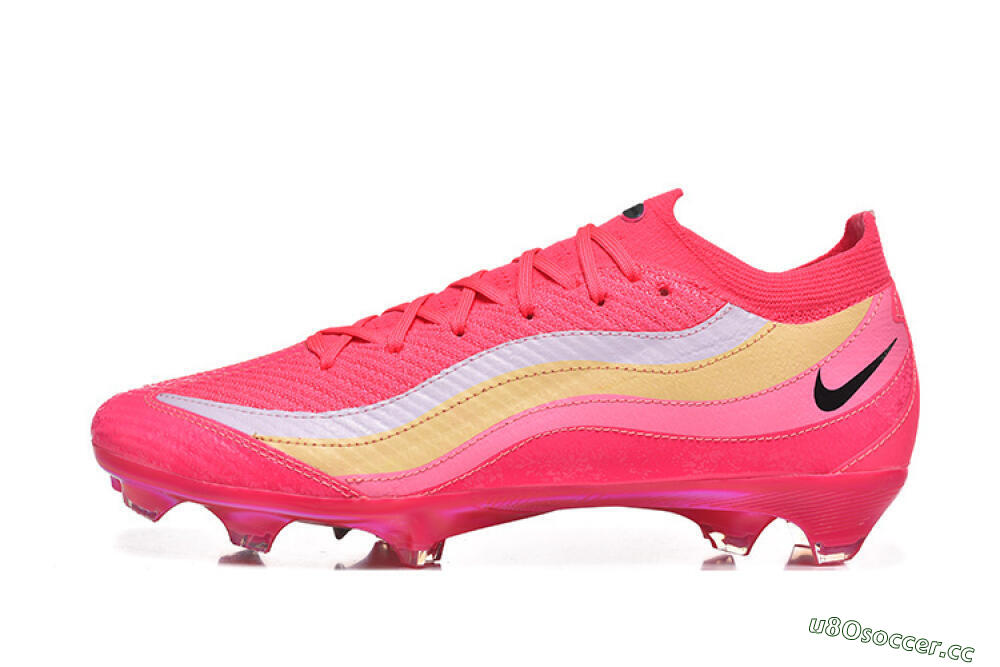 Men's Nike Air Zoom Mercurial Vapor 16 Elite FG Firm Ground Low-Tops Football Boots - Pink/Sunset Orange/Neon Yellow 0