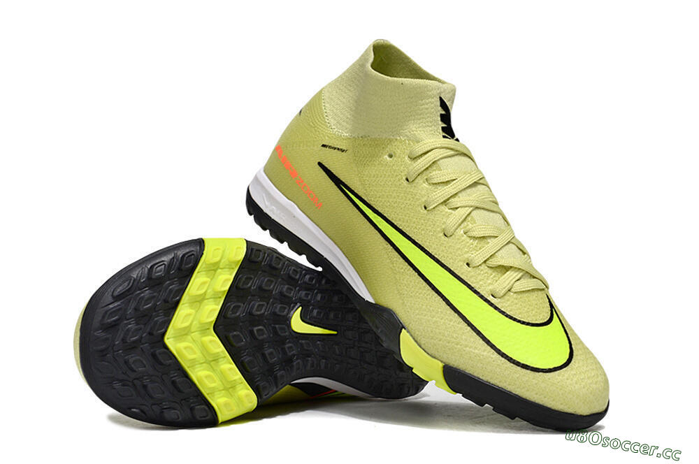 Kids Nike Air Zoom Mercurial Superfly 10 Elite TF Artificial Turf High-Tops Football Shoes - Yellow/Lime Blast/Black Shadow 1