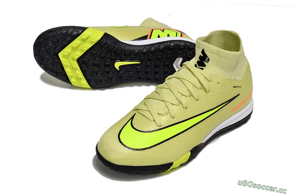 Kids Nike Air Zoom Mercurial Superfly 10 Elite TF Artificial Turf High-Tops Football Shoes - Yellow/Lime Blast/Black Shadow 3
