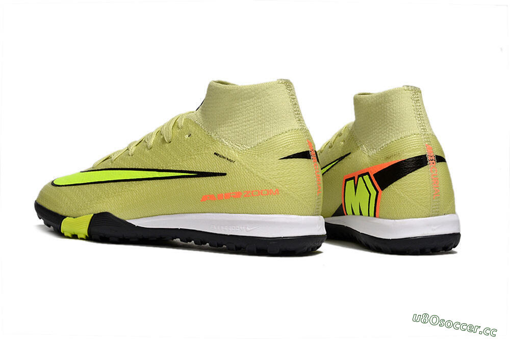 Kids Nike Air Zoom Mercurial Superfly 10 Elite TF Artificial Turf High-Tops Football Shoes - Yellow/Lime Blast/Black Shadow 4