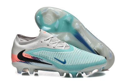 Men's Nike Phantom 6 Low Elite FG Firm Ground Low-Tops Football Boots - Aqua/Soft Blue/Coral Pink