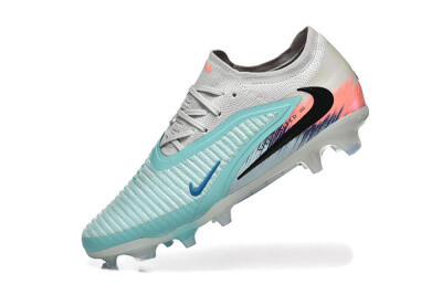 Men's Nike Phantom 6 Low Elite FG Firm Ground Low-Tops Football Boots - Aqua/Soft Blue/Coral Pink