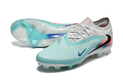 Men's Nike Phantom 6 Low Elite FG Firm Ground Low-Tops Football Boots - Aqua/Soft Blue/Coral Pink