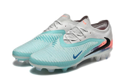 Men's Nike Phantom 6 Low Elite FG Firm Ground Low-Tops Football Boots - Aqua/Soft Blue/Coral Pink