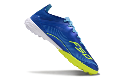 Men's Messi x Adidas F50 Pro TF Artificial Turf Low-Tops Football Shoes - Blue/Electric Blue/Lime Green