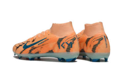 Kids Nike Air Zoom Mercurial Superfly 10 Elite FG Firm Ground High-Tops Football Boots - Orange/Electric Blue/Soft Pink