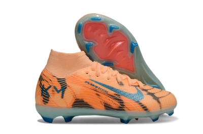 Kids Nike Air Zoom Mercurial Superfly 10 Elite FG Firm Ground High-Tops Football Boots - Orange/Electric Blue/Soft Pink