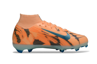 Kids Nike Air Zoom Mercurial Superfly 10 Elite FG Firm Ground High-Tops Football Boots - Orange/Electric Blue/Soft Pink