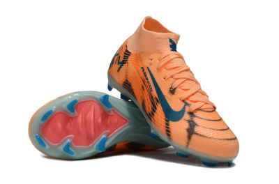 Kids Nike Air Zoom Mercurial Superfly 10 Elite FG Firm Ground High-Tops Football Boots - Orange/Electric Blue/Soft Pink