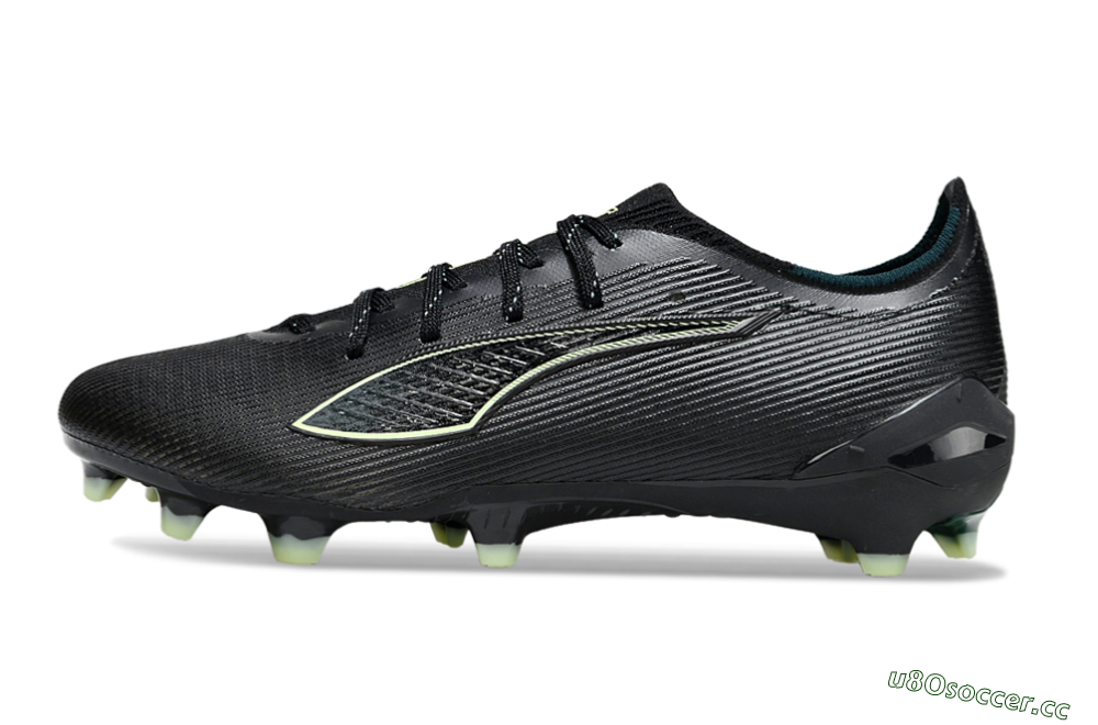 Men's Puma Ultra Ultimate FG Firm Ground Low-Tops Football Boots - Black/Neon Green/Charcoal Gray 0