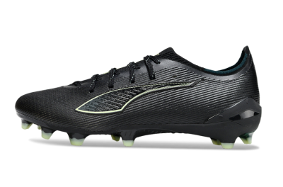 Men's Puma Ultra Ultimate FG Firm Ground Low-Tops Football Boots - Black/Neon Green/Charcoal Gray