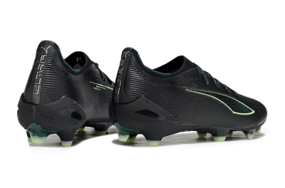 Men's Puma Ultra Ultimate FG Firm Ground Low-Tops Football Boots - Black/Neon Green/Charcoal Gray