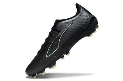 Men's Puma Ultra Ultimate FG Firm Ground Low-Tops Football Boots - Black/Neon Green/Charcoal Gray
