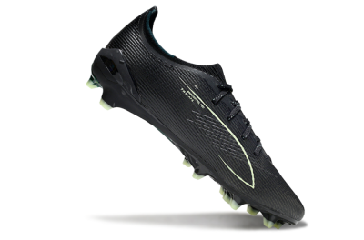 Men's Puma Ultra Ultimate FG Firm Ground Low-Tops Football Boots - Black/Neon Green/Charcoal Gray